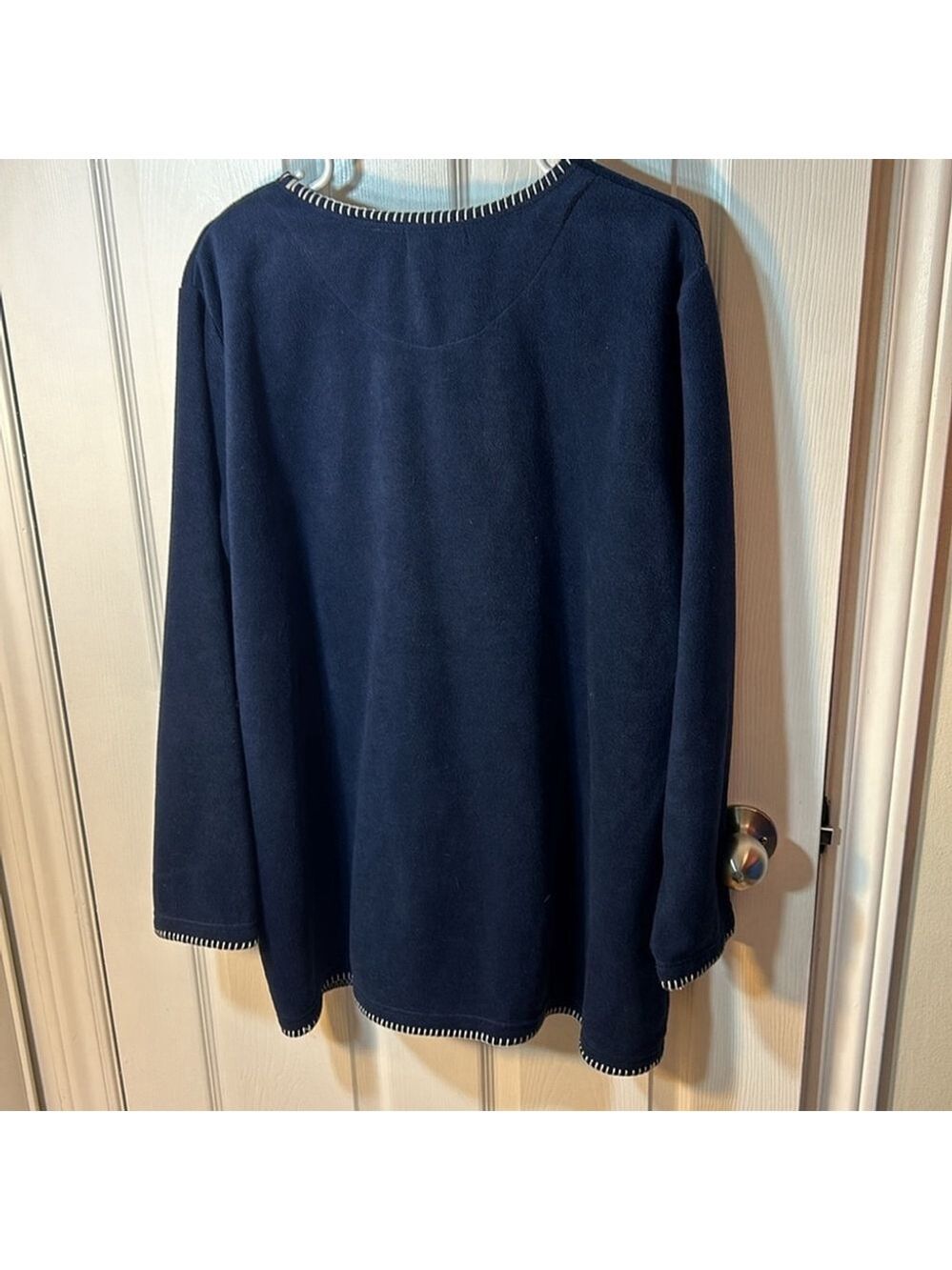 Vintage Pennington’s navy snowman fleece buttoned cardigan Size 1X - Picture 5 of 5